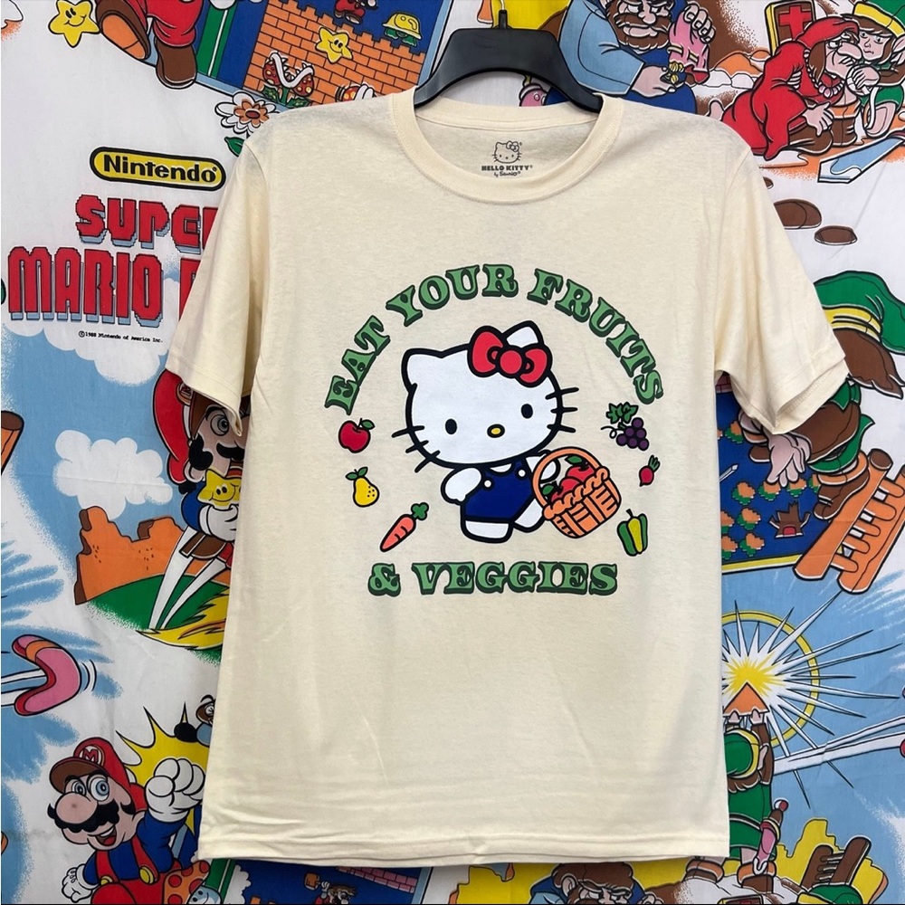 NWOT Sanrio Hello Kitty Eat Your Fruits And Veggies Graphic T-Shirt